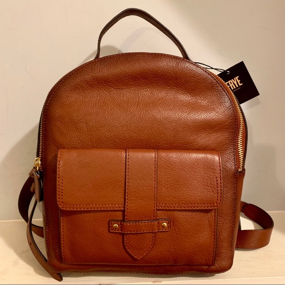 frye olivia leather backpack